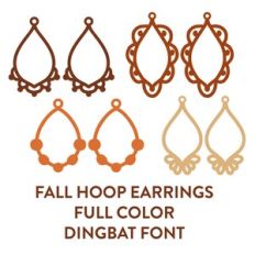 fall foilage earrings full color dingbat font