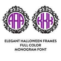 elegant halloween frames full color monogram font
