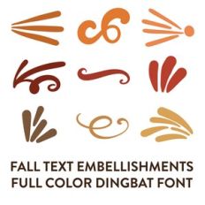 fall text embellishments full color dingbat font