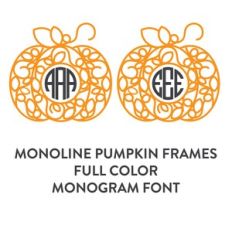 monline pumpkin frame full color monogram font