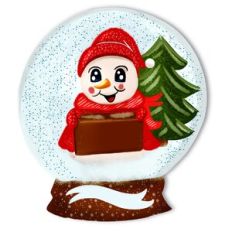 Cute Snowman in Crystal Ball