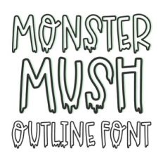 BFC Monster Mush Drip Halloween Outline Font