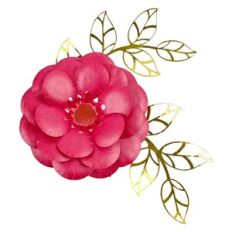 FLOWER 155 WITH FOLIAGE 6 FOR CAKE TOPPER