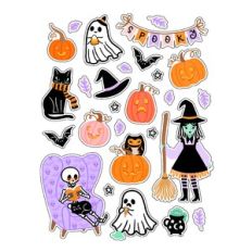 Cute Witchy Halloween Stickers