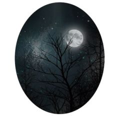 Spooky Forest Sky Oval Background Pattern