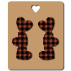 fall plaid heart earrings