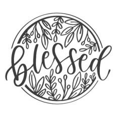 Blessed Round Frame with Leaves