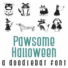 Pawsome Halloween Doodlebat Font