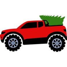 christmas red new truck