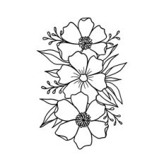 Flower banner with leaves