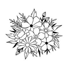Flower Bouquet with leaves