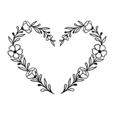 Flower heart wreath