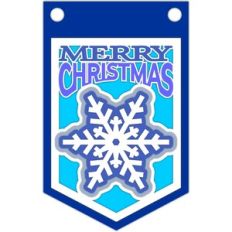 snowflake merry christmas banner