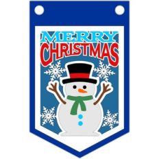 snowman merry christmas banner