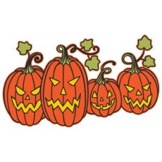 four jack-o-lanterns