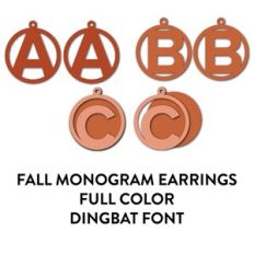 monogram fall earrings full color dingbat font 2