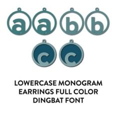 lowercase monogram fall earrings full color dingbat font