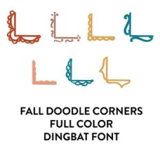fall doodle corners full color dingbat font
