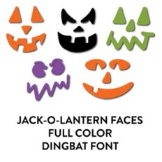jack-o-lantern faces full color dingbat font