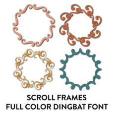 scroll frames full color dingbat font