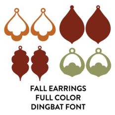 fall earrings full color dingbat font