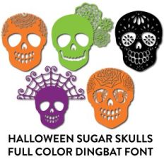 sugar skulls full color dingbat font