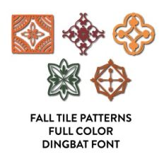fall tile designs full color dingbat font