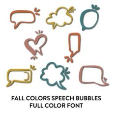 fall colors speech bubbles full color dingbat font