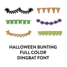 halloween doodle bunting full color dingbat font