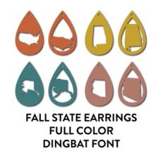 state earrings full fall colors dingbat font