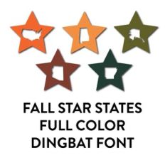 star states full fall colors dingbat font