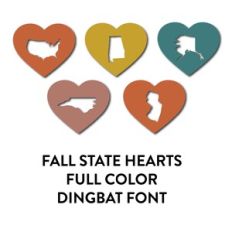 heart states full fall colors dingbat font