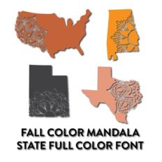 fall mandala states full color dingbat font