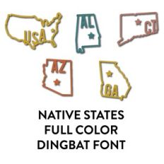 state outlines full fall colros dingbat font
