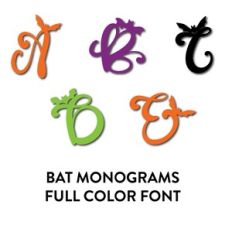 bat monograms full color font
