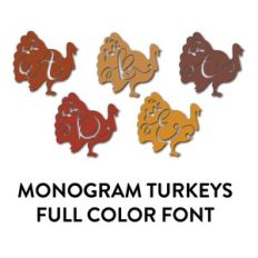 turkey monograms full color font