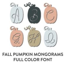 fall pumpkin monograms full color font