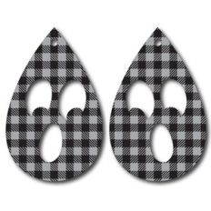 plaid ghost earrings