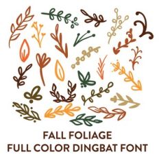 fall foliage full color dingbat font