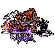 Multilayered Halloween birthday cake topper