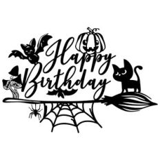 halloween happy birthday cake topper