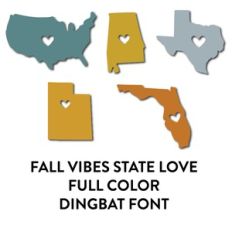 fall vibes state love full color dingbat font