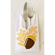 acorn and leaf utensil holder
