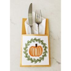 pumpkin wreath utensil holder