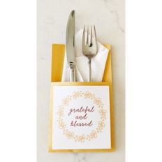 grateful and blessed utensil holder