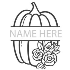 Simple Floral Pumpkin Split Frame