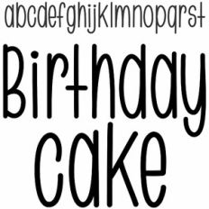 birthday cake print font