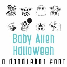 Baby Alien Halloween Doodlebat Font