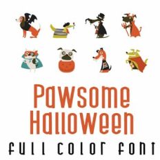 Pawsome Halloween Full Color Font
