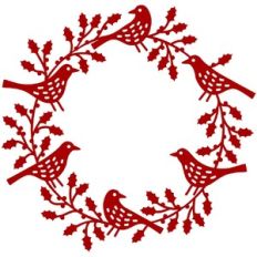 Birds and Holly Wreath